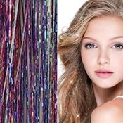 Bling Glitter Extensions 100 st glitter hair extensions 80 cm - Rainbow